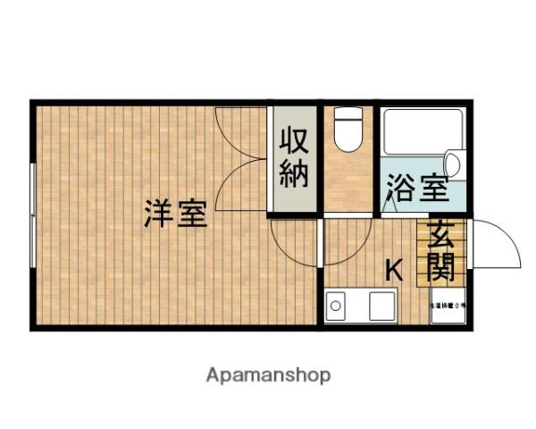 ガーデン焼津(1K/2階)の間取り写真