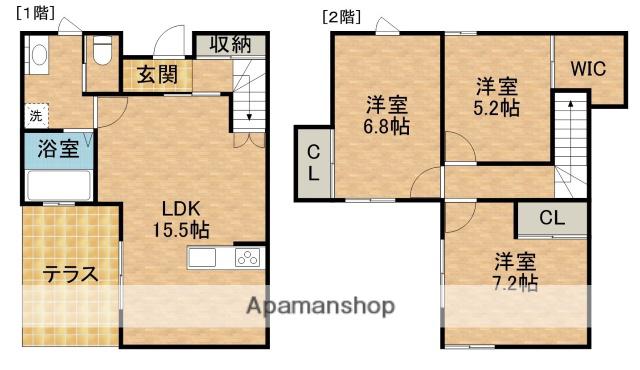 東海道本線 浜松駅 徒歩18分 2階建 築5年(3LDK)の間取り写真