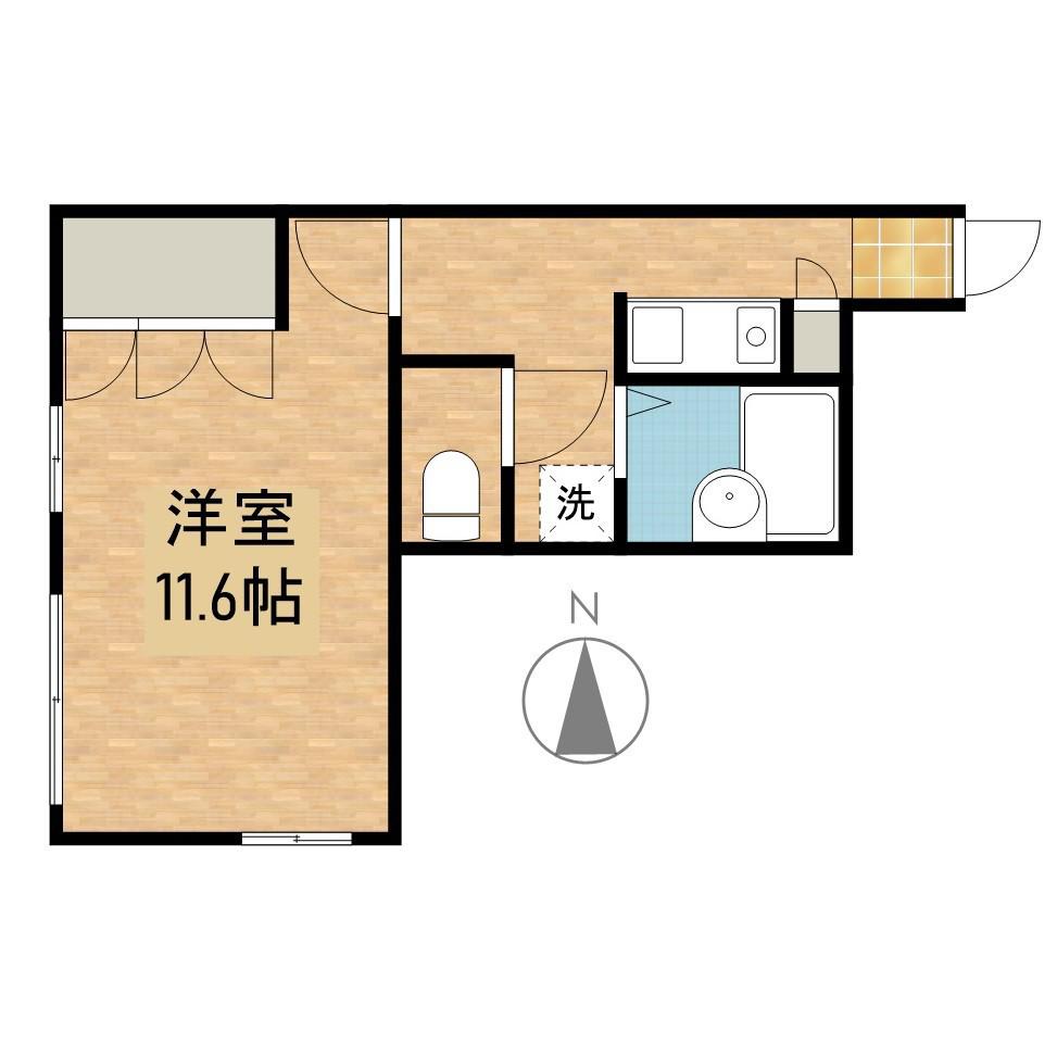 コンフォートハイツ清崎(1K/2階)の間取り写真