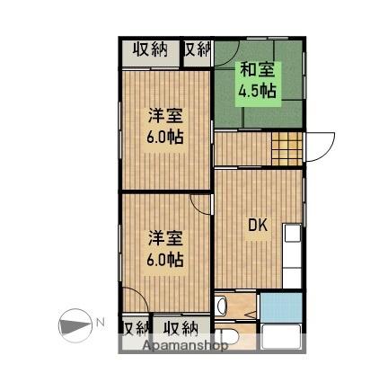 静岡県御前崎市 1階建 築27年(3DK)の間取り写真