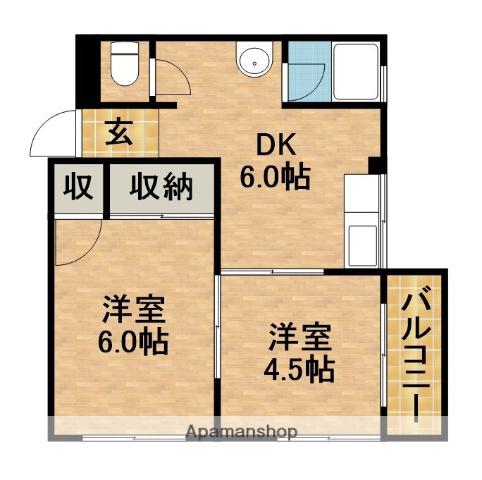 アシスト浜松マンション(2DK/2階)の間取り写真