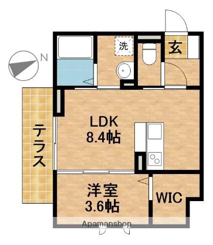 アベニュー有玉(1LDK/1階)の間取り写真