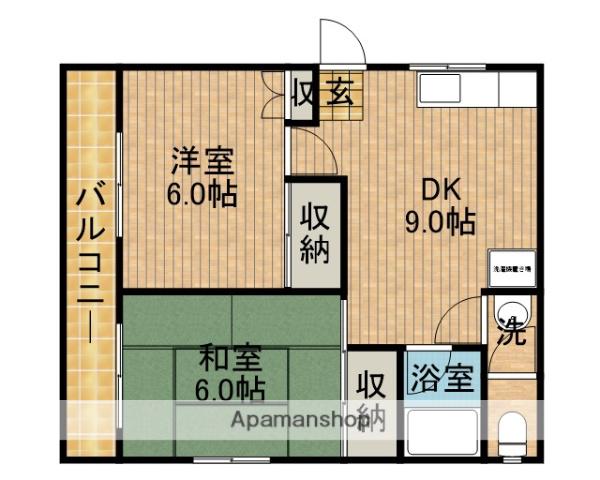 コーポ城山(2DK/2階)の間取り写真