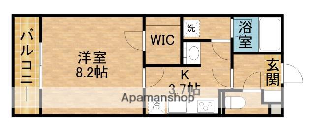 アヴニール(1K/1階)の間取り写真