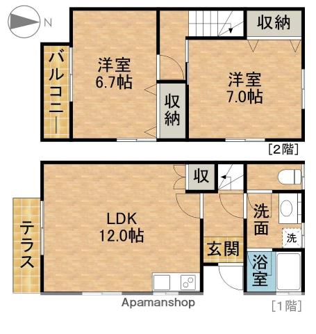 サニータウンⅡＣ(2LDK)の間取り写真