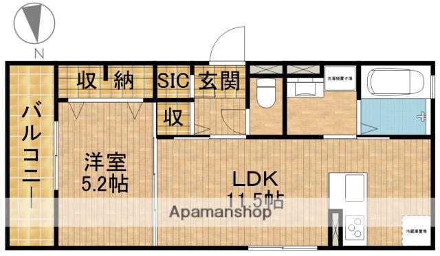 DーHILLS名塚町(1LDK/2階)の間取り写真