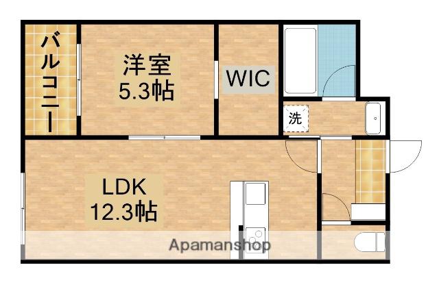 トップアイルⅢ(1LDK/1階)の間取り写真