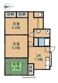 東海道本線 浜松駅 バス乗車時間：13分 蜆塚坂上バス停で下車 徒歩3分 1階建 築46年(3DK)の間取り写真