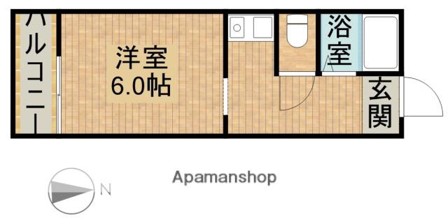 エスポワール西平松(1K/3階)の間取り写真