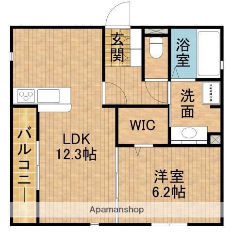 D-HILLS上浅田Ⅱ(1LDK/2階)の間取り写真
