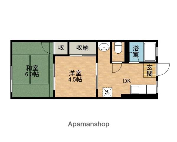 シティーハイムマスダ(2DK/1階)の間取り写真