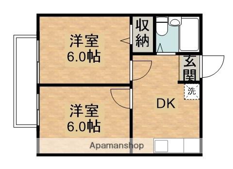 彩輝8A(2DK/2階)の間取り写真