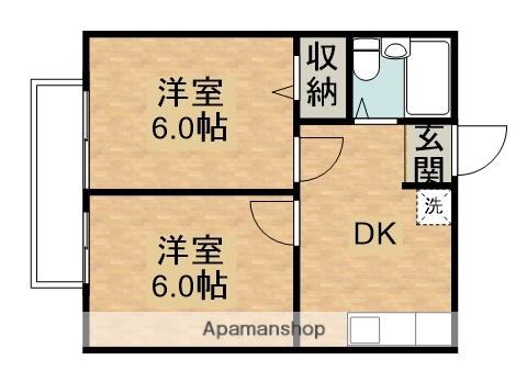 彩輝8C(2DK/1階)の間取り写真