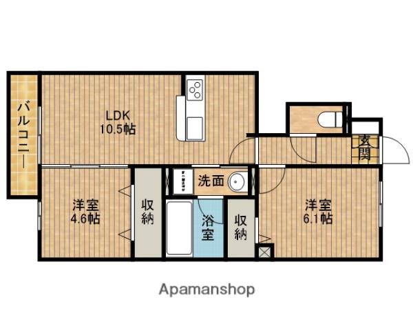 ウィット築地(2LDK/1階)の間取り写真