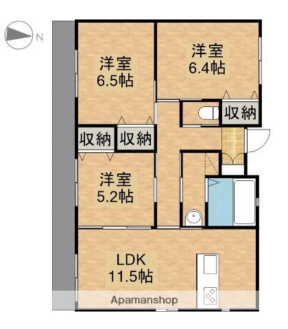 東海道本線 新居町駅 徒歩32分 1階建 新築(3LDK)の間取り写真