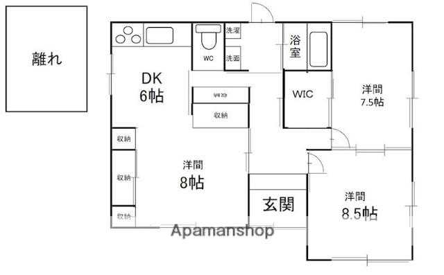 東海道本線 浜松駅 徒歩21分 1階建 築30年(2LDK)の間取り写真