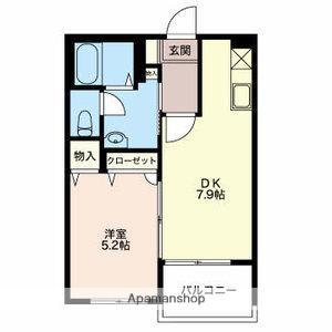 リヴュールA(1DK/2階)の間取り写真