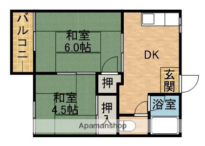 はいつふぉーぶる(2DK/2階)の間取り写真