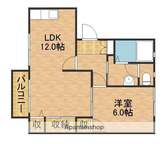 パレフローラE(1LDK/2階)の間取り写真