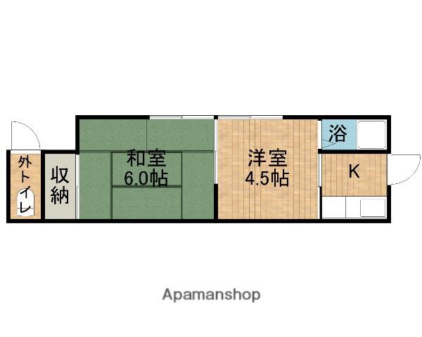 大井川鐵道本線 新金谷駅 徒歩4分 1階建 築77年(2K)の間取り写真