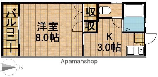 MAKANA(1K/2階)の間取り写真