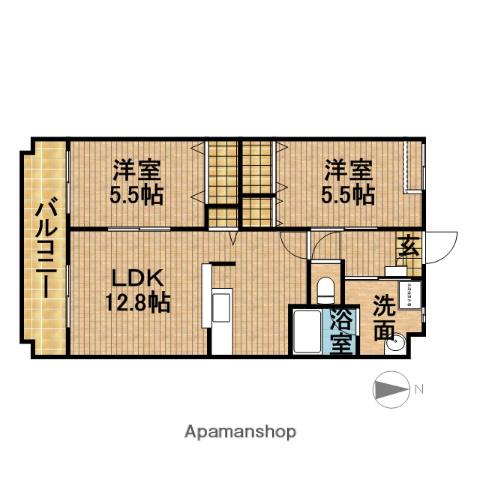 エヴァーグリーン(2LDK/3階)の間取り写真
