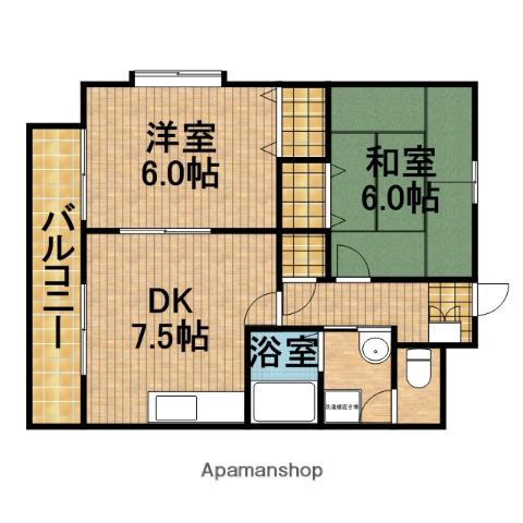 ハワー・マハル(1LDK/1階)の間取り写真