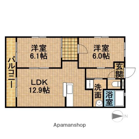 グラン リヴァー(2LDK/2階)の間取り写真