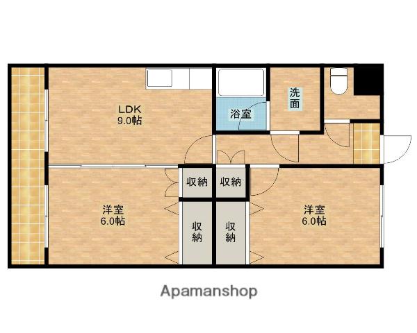 HARVEST21 GーⅡ(2DK/1階)の間取り写真