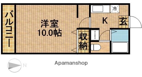 パルコート巴(1K/2階)の間取り写真