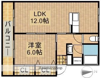 コーポ祥久(1LDK/2階)の間取り写真