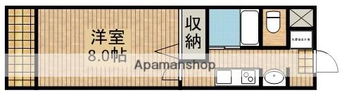 エスポワール(1K/1階)の間取り写真