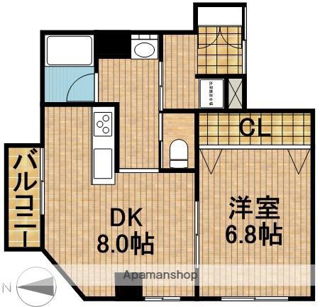 リ・ポーズ21(1DK/4階)の間取り写真