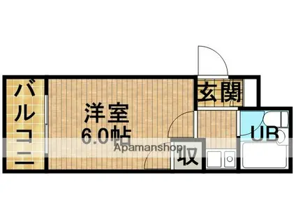 カレッジタウンウィング(1K/4階)の間取り写真