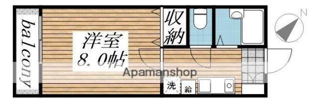 ウィズステージさくら(1K/2階)の間取り写真