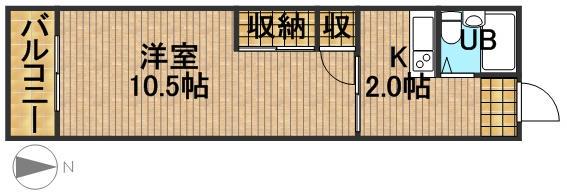 アビタ08(1K/3階)の間取り写真