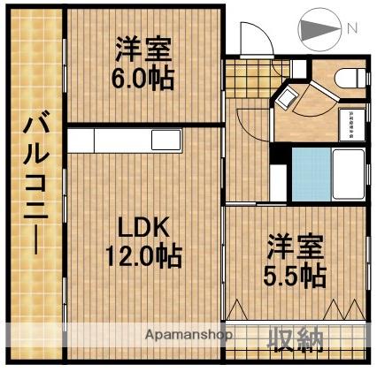 サンライズ柿澤(2LDK/3階)の間取り写真