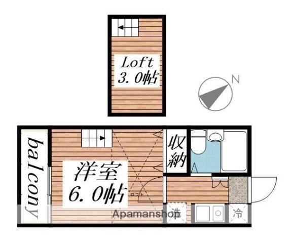 ドリームパレス(1K/1階)の間取り写真