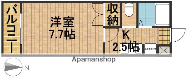 ビバリーハウス和瓦の里 城北(1K/2階)の間取り写真