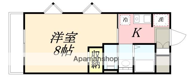 フレッシュタウンスギモト(1K/4階)の間取り写真