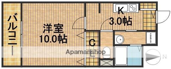 ジュン オアシス(1K/2階)の間取り写真