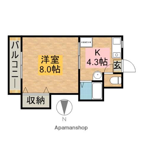 メゾン・ド・ボネール(1K/2階)の間取り写真