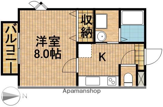スターダム(1K/2階)の間取り写真
