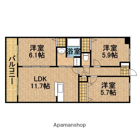 フェリッシモ(3LDK/2階)の間取り写真