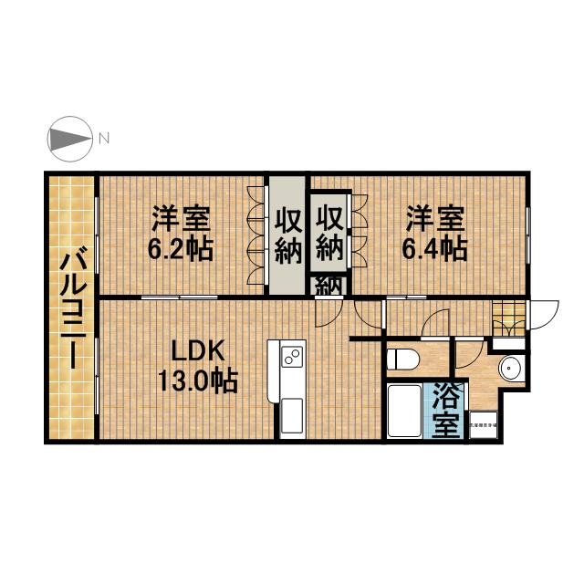 エマーブル(2LDK/2階)の間取り写真