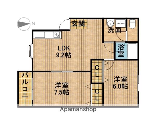 ハイツベルプラーナ(2LDK/1階)の間取り写真
