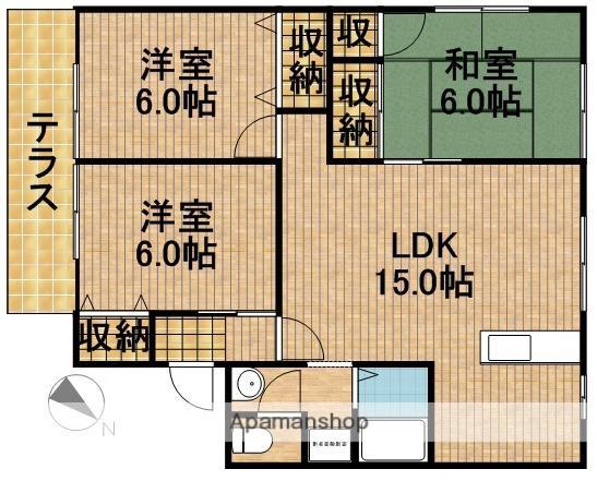 セジュールKOA(3LDK/1階)の間取り写真
