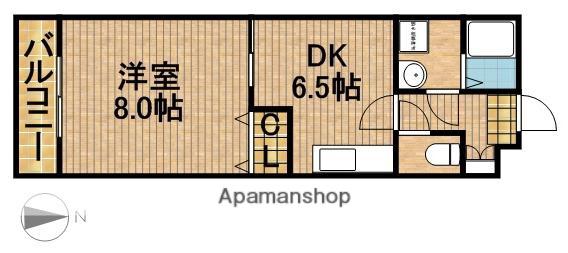 プロスペール半田山(1DK/4階)の間取り写真