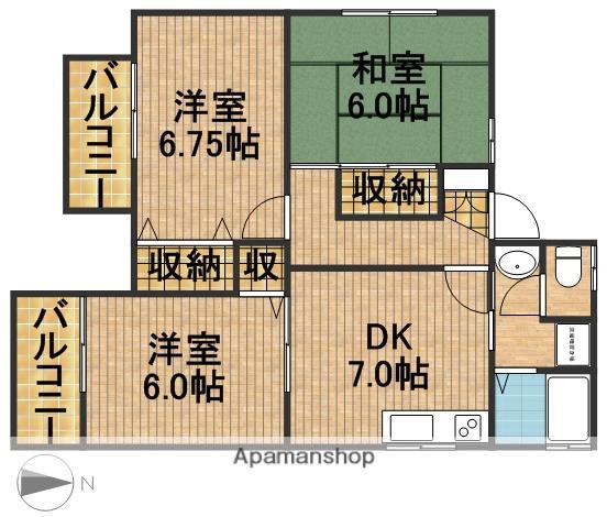 セジュールMORI(3DK/2階)の間取り写真