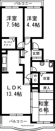 ドルチェ広沢(3LDK/2階)の間取り写真